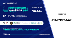 Promotional banner for IP ServerOne at DCCI Summit 2026 Malaysia, highlighting cloud and digital infrastructure expo at Kuala Lumpur Convention Centre with MDEC as strategic partner and supporting agencies.