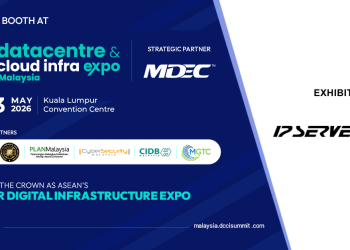 Promotional banner for IP ServerOne at DCCI Summit 2026 Malaysia, highlighting cloud and digital infrastructure expo at Kuala Lumpur Convention Centre with MDEC as strategic partner and supporting agencies.